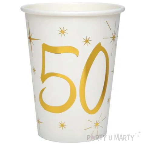kubeczki papierowe 50 urodziny gold santex 250 ml 10 szt