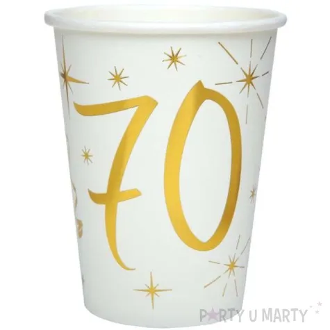 kubeczki papierowe 70 urodziny gold santex 250 ml 10 szt
