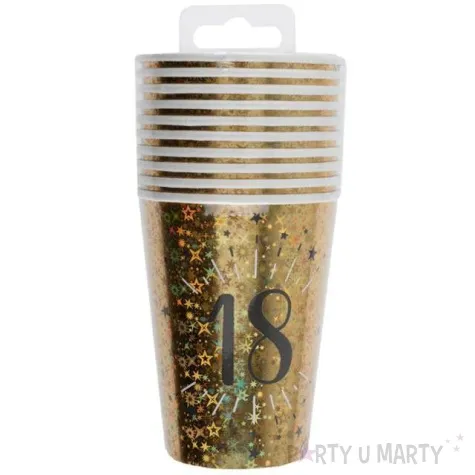 kubeczki papierowe 70 urodziny holo gold santex 250 ml 10 szt