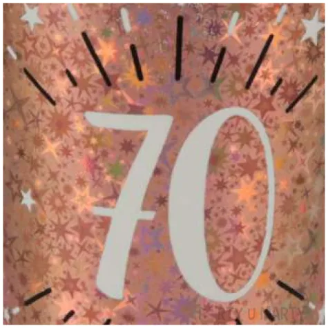 kubeczki papierowe 70 urodziny holo rozowe zloto santex 270 ml 10 szt