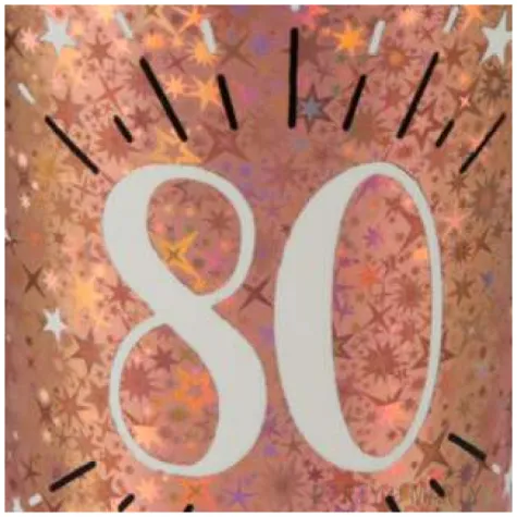 kubeczki papierowe 80 urodziny holo rozowe zloto santex 270 ml 10 szt