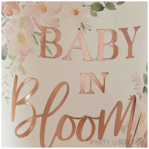 kubeczki papierowe baby shower baby in bloom rose gold amscan 266 ml 8 szt