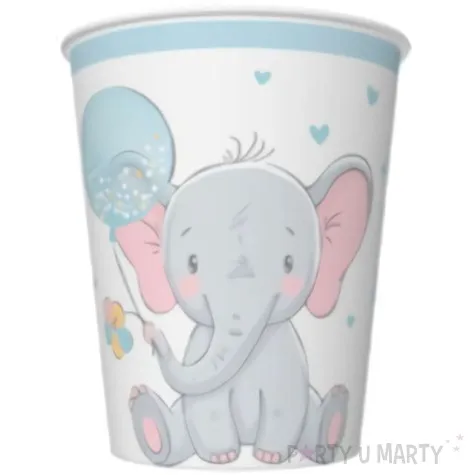 kubeczki papierowe baby shower boy slonik mix maki 250 ml 8 szt