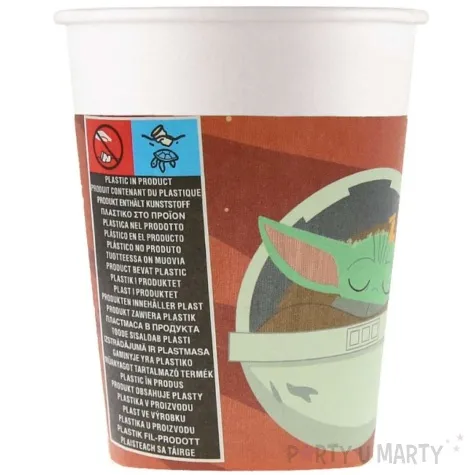 kubeczki papierowe baby yoda grogu star wars gwiezdne wojny procos 200 ml 8 szt