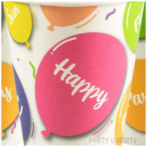 kubeczki papierowe balony arpex 200 ml 8 szt