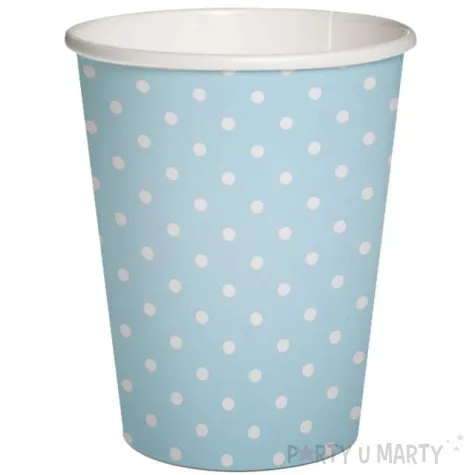 kubeczki papierowe biale kropki blekitne paw 250 ml 10 szt