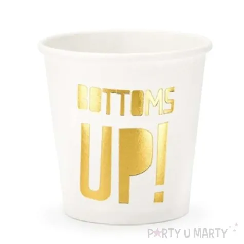kubeczki papierowe bottoms up bialy partydeco 100 ml 6 szt
