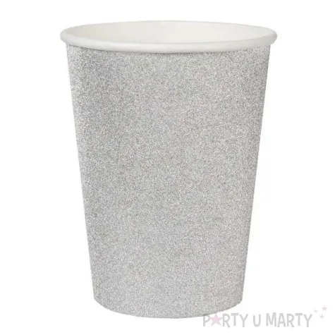 kubeczki papierowe brokatowe srebrne santex 250 ml 10 szt