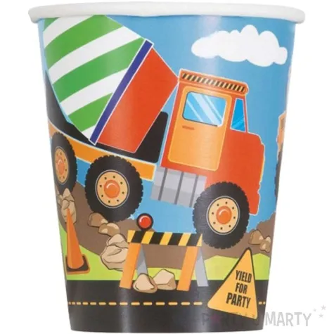 kubeczki papierowe budowa betoniarka unique 266 ml 8 szt
