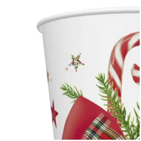 kubeczki papierowe checked bow with candy cane maki 250 ml 8 szt