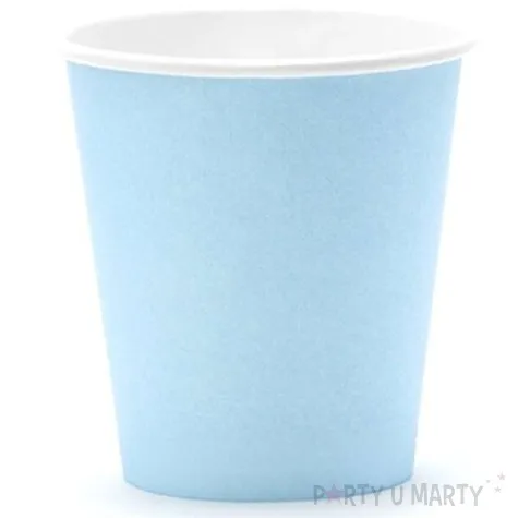 kubeczki papierowe classic blekitne jasne partydeco 180 ml 6 szt