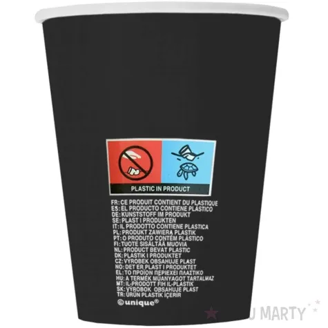 kubeczki papierowe classic czarny unique 270 ml 8 szt
