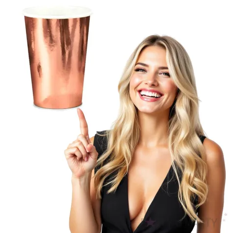 kubeczki papierowe classic metalik rozowe zloto 6 szt jix