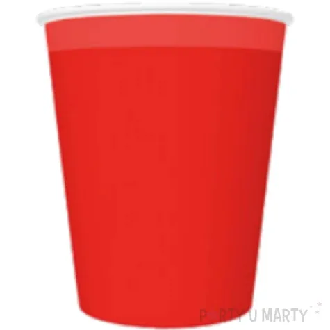 kubeczki papierowe classic pasek czerwone maki 250 ml 8 szt