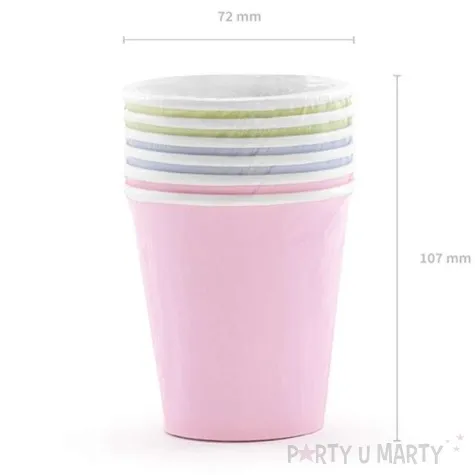 kubeczki papierowe classic pastel mix 200 ml 6 szt