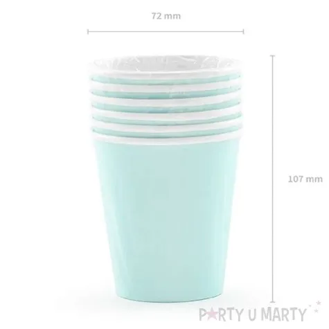 kubeczki papierowe classic turkusowe 200 ml 6 szt