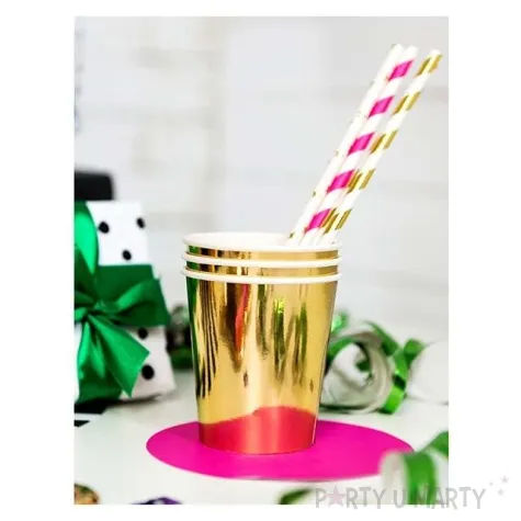 kubeczki papierowe classic zlote 200 ml 6 szt