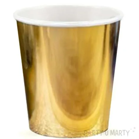 kubeczki papierowe classic zlote 200 ml 6 szt