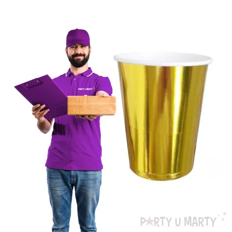 kubeczki papierowe classic zlote dekoracjepolska 255 ml 10 szt