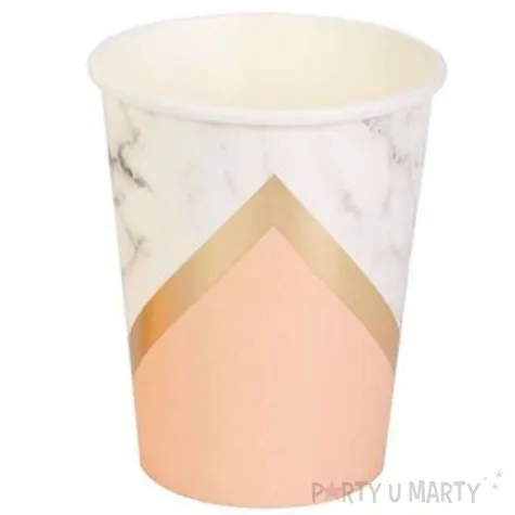 kubeczki papierowe colour block peach neviti 230 ml 8 szt