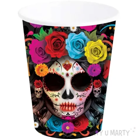 kubeczki papierowe czaszka dia de los muertos guirca 240 ml 6 szt