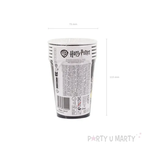 kubeczki papierowe dekoracje na stol urodziny halloween harry potter domy hogwartu 250 ml x6