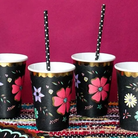 kubeczki papierowe dia de los muertos partydeco 220 ml 6 szt