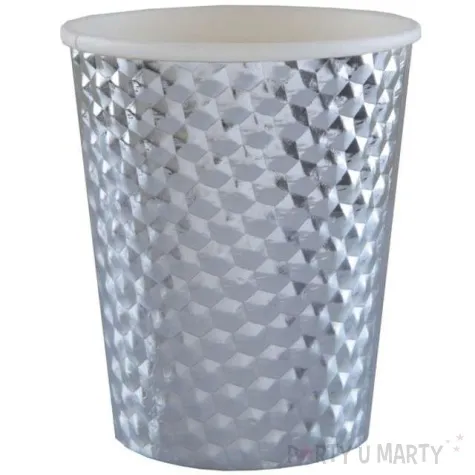 kubeczki papierowe diament srebrne metaliczne santex 250 ml 10 szt