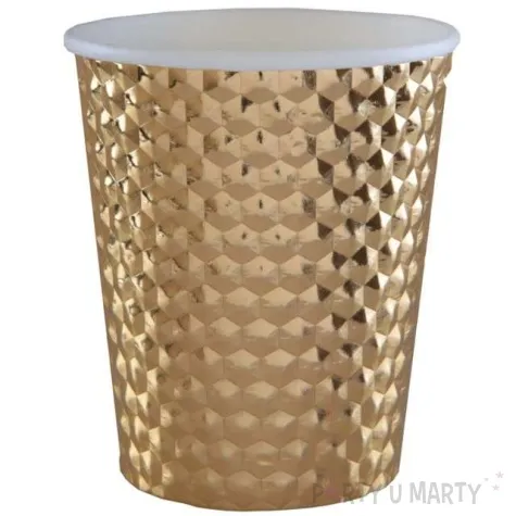kubeczki papierowe diament zlote metaliczne santex 250 ml 10 szt
