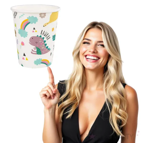 kubeczki papierowe dinozaury partypal 220 ml 6 szt