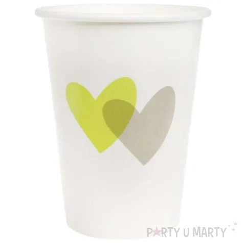 kubeczki papierowe dwa serca zielone santex 250 ml 10 szt