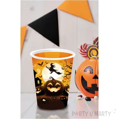 kubeczki papierowe dynie i czarownica halloween guirca 355 ml 6 szt