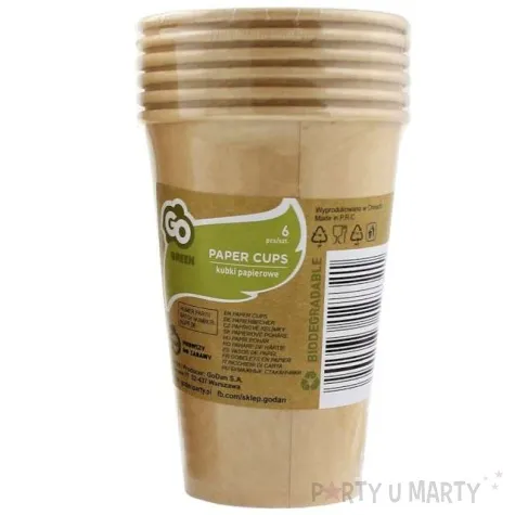 kubeczki papierowe ekologiczne duze naturalne godan 375 ml 6 szt