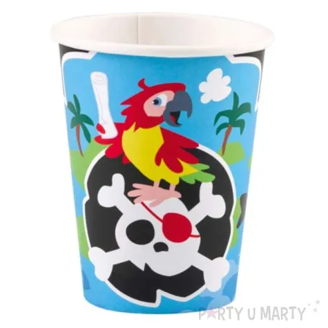 kubeczki papierowe flaga piratow z papuga amscan 8 szt
