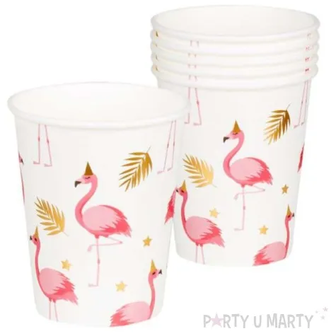 kubeczki papierowe flamingi hawajskie boland 250 ml 6 szt