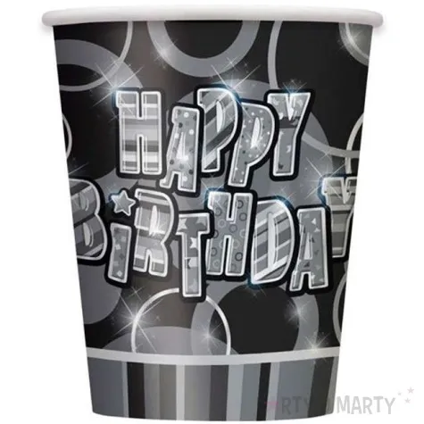 kubeczki papierowe glitz unique czarno srebrne 266 ml 8 szt