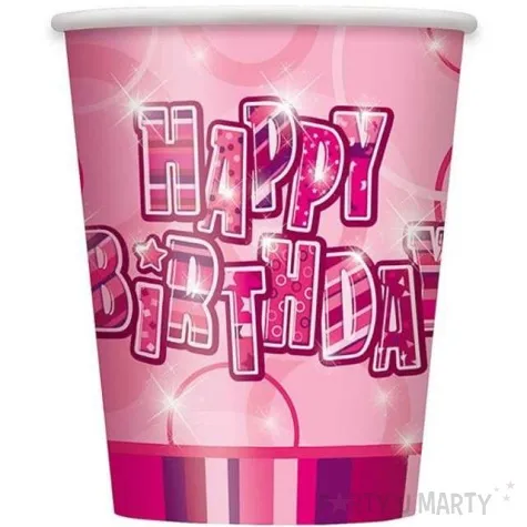 kubeczki papierowe glitz unique rozowe 266 ml 8 szt