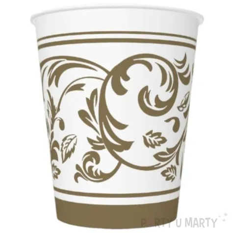 kubeczki papierowe gold ornament rokoko zlote maki 250 ml 8 szt