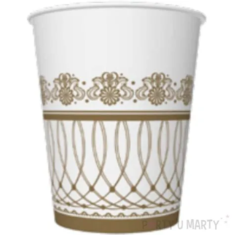 kubeczki papierowe gold ornament zlote maki 250 ml 8 szt