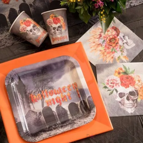 kubeczki papierowe graveyard czaszka day of the dead santex 250 ml 10 szt