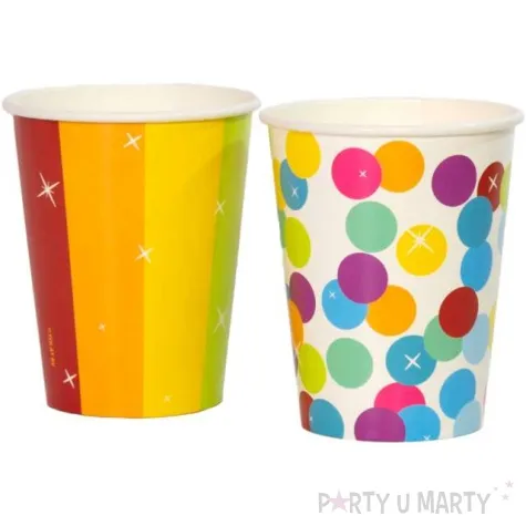 kubeczki papierowe grochy i paski mix folat 250 ml 6 szt