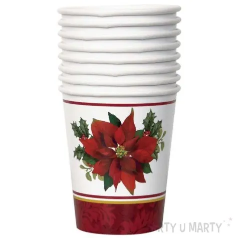 kubeczki papierowe gwiazda betlejemska unique 266 ml 8 szt