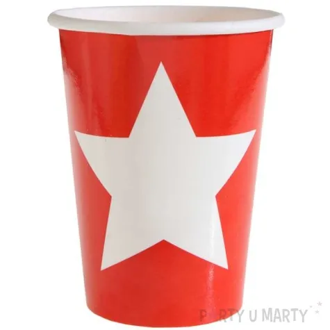 kubeczki papierowe gwiazdki czerwone santex 250 ml 10 szt