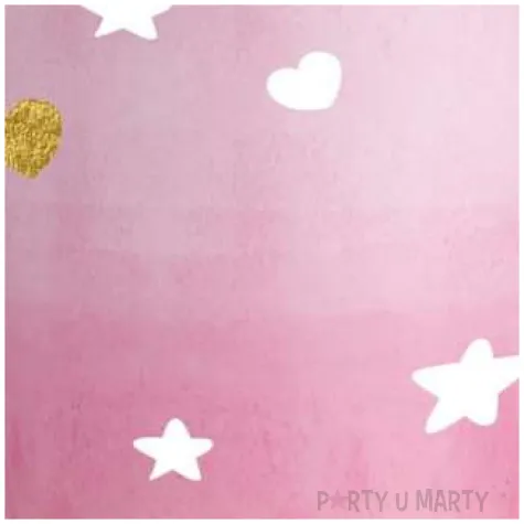 kubeczki papierowe gwiazdki i serca rozowy amscan 250 ml 8 szt