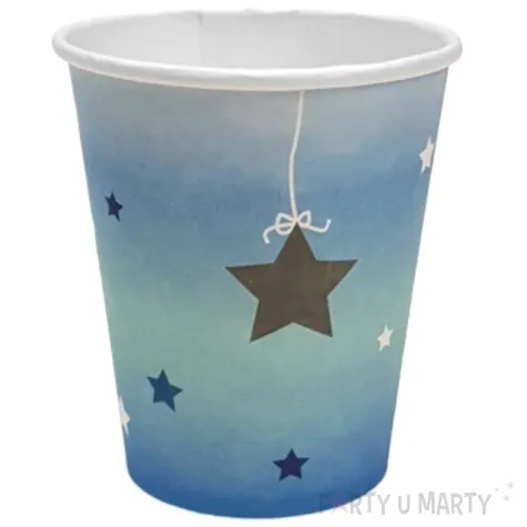 kubeczki papierowe gwiazdki niebieskie jix 6 szt