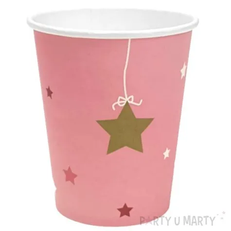 kubeczki papierowe gwiazdki rozowe jix 6 szt