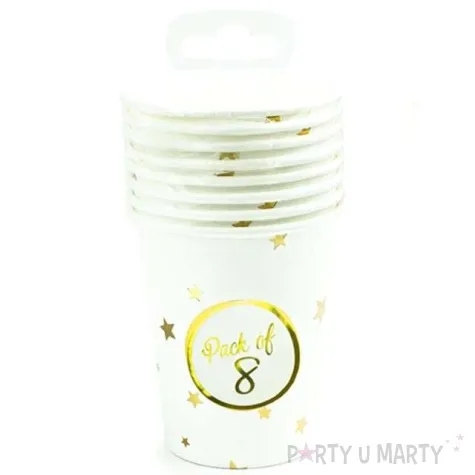 kubeczki papierowe gwiazdki zlote partypal 220 ml 6 szt