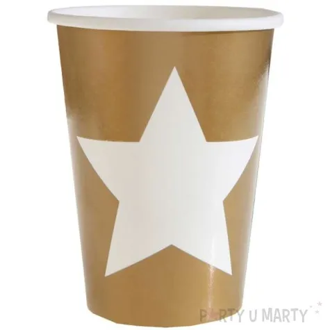 kubeczki papierowe gwiazdki zlote santex 250 ml 10 szt