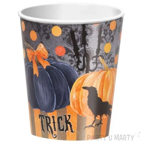 kubeczki papierowe halloween malowana dynia unique 266 ml 8 szt
