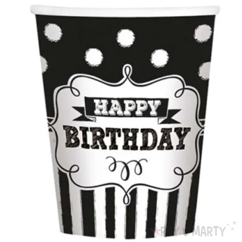 kubeczki papierowe happy birthday chalkboard 266 ml 8 szt